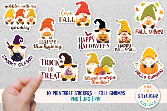 Download Fall Gnomes Stickers | Halloween Gnomes - Premium Resources