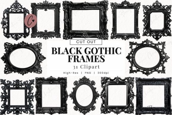 Download Black Gothic Frames Clipart, Goth PNG - Gothic Collection
