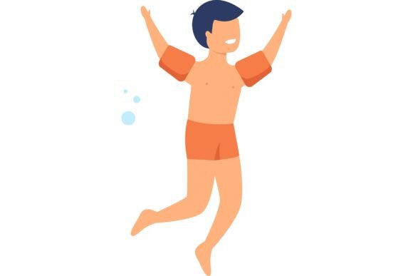 Download Happy Kids Swimming in Pool. Children in - Premium Resources